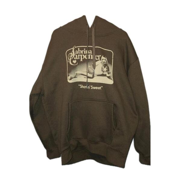 Other - SABRINA CARPENTER SHORT N SWEET BROWN TOUR DOUBLE SIDED HOODIE SZ 3XL NEW 🔥